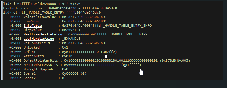 HANDLE_TABLE_ENTRY structure