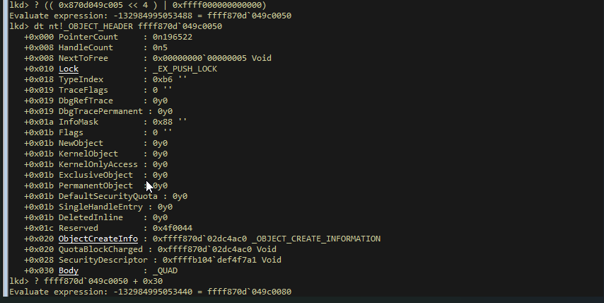 object address
