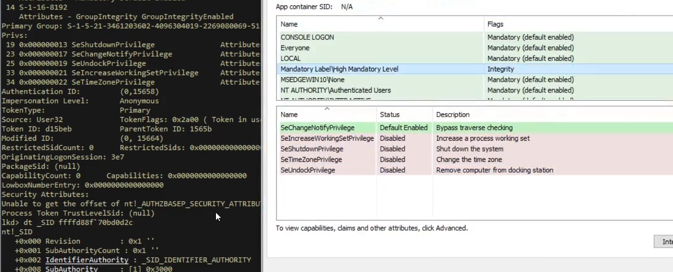 integrity level from process hacker